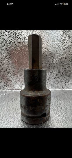 Armstrong USA Drive Impact Hex Bit Socket 21-718 9/16 Used Vintage