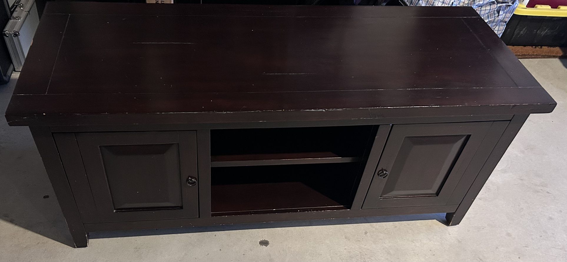 Wood Entertainment Center TV Stand w/ Storage