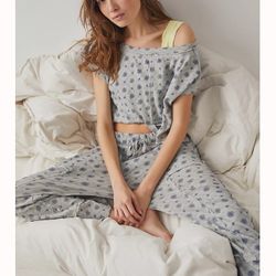 New Free People Organic Cotton Sleep Set Size Small 