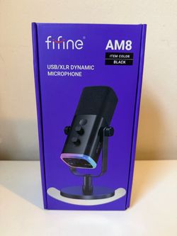 Fifine AmpliGame AM8 USB/XLR Dynamic Gaming Microphone - Black RGB