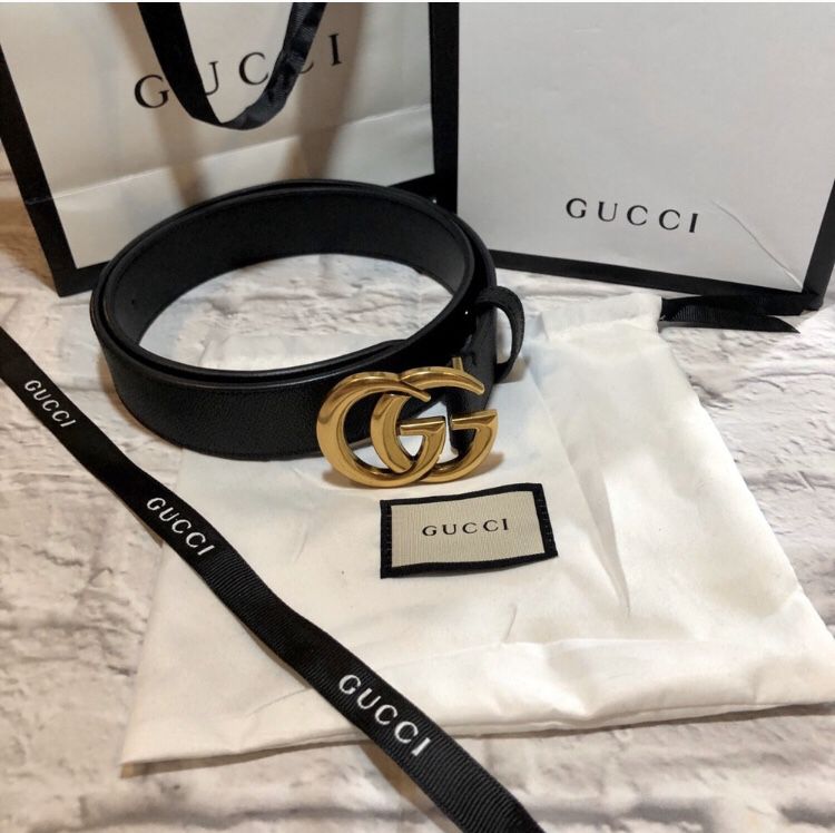 Authentic Gucci Marmont GG Gold/Brass Belt 90 / 36