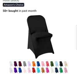 Spandex Chair Covers, 25PCS, Removable Washable Protector for Living Room, Party, Banquet, Wedding, Hotel (Black)