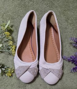 Ottinola flat shoes for big girl youth cream color size 4