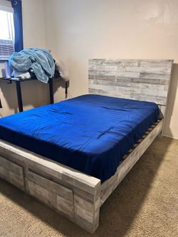 Bed Frame Queen with Clothes Storage