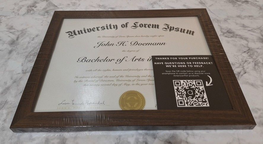 BRAND NEW AMERICANFLAT 8.5X11 DIPLOMA FRAME 