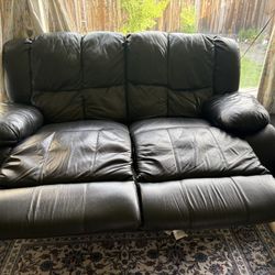Loveseat Black Leather