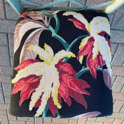 CHAIR Tropical Style Vintage Iron; Cleaned Vintage Upholstery