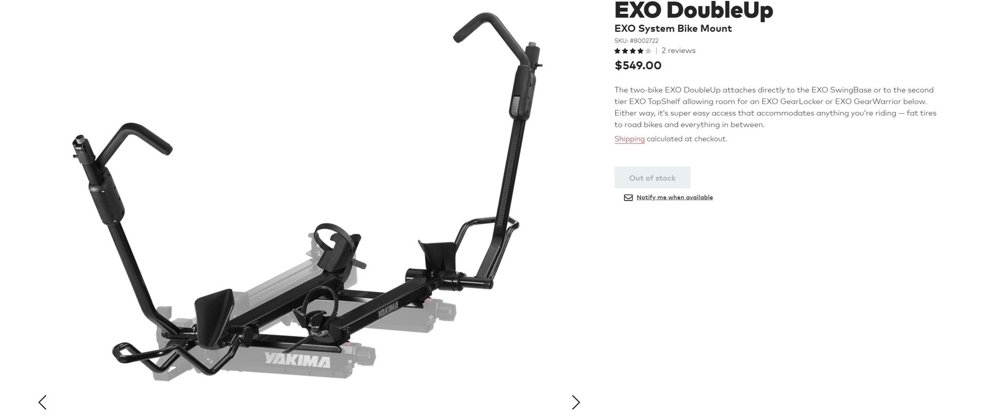Bike Mount EXO DoubleUp