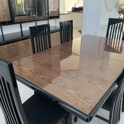 Mahogany Table w/6 Chairs & Matching Armoire