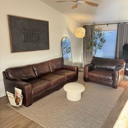 Braxton Leather Sofa + Chair 