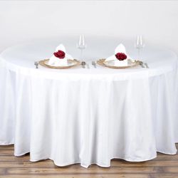 120” Round Table Cloth White