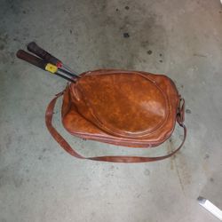 2 Vintage Tennis Racket And Vintage Tennis Bag 