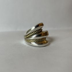 Two Tone Gold And 925 Sterling Women’s Ring