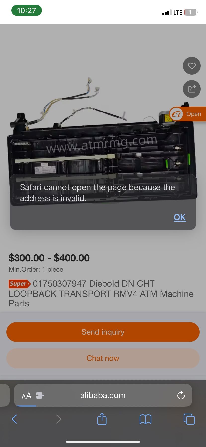 Diebold DN CHT LOOPBACK TRANSPORT RMV4 ATM Machine Parts