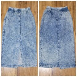 Vtg Candie's Acid Washed Denim Skirt