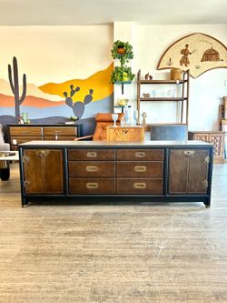 Black Tv Stand / Console / Wood Two Tone Low Buffet / Entertainment Center