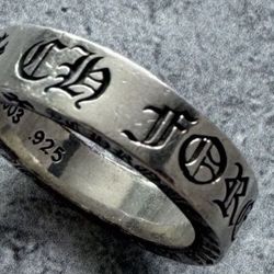Chrome Hearts Style Forever Spacer Silver Ring Size 8.5 US 11.2 Grams