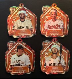 2025 Topps Holiday Ornament Card Lot – Chourio, Merrill, Rutschman, Skenes RC