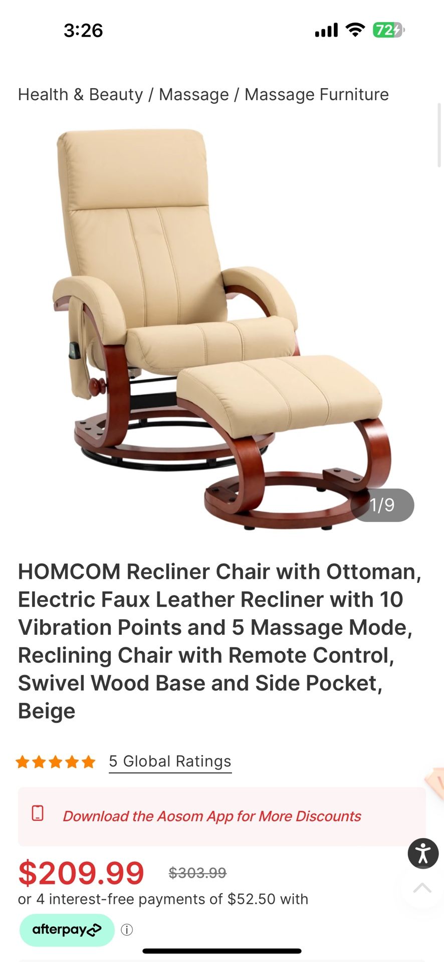 Faux Leather Recliner With Ottoman 