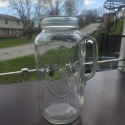 64 Oz golden harvest mason jar pitcher, vintage