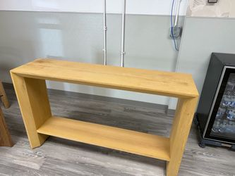 Light Wood Console Table with Bottom Shelf