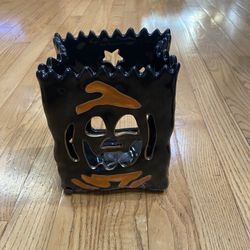 Blue Sky Clayworks Ceramic Luminary Jack-O-Lantern Heather Goldminc Halloween 6” x 4” x 7” H   Great for office decoration  Pick up in San Jose 95121 