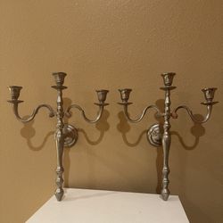 Silver Metal Candle Wall Holder 
