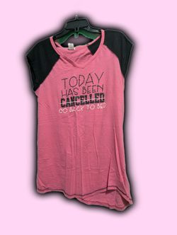 Pink And Black Fun Graphic Pajama Shirt 