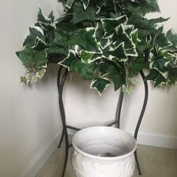 Metal Glass Covered Tray Table  