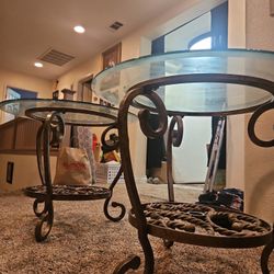 Two Side Tables. Bronze