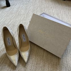 Jimmy Choo Champagne Gold Pumps 36.5 – Worn 2–3x – w/ Box 