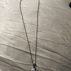 18”inch Sliver Chain with brass Pendant