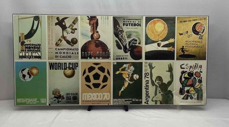 Vintage World Cup Wooden Poster Art, Mundial Argentina Mexico Spain Brazil Italy