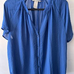 Women H&M Blue Blouse 