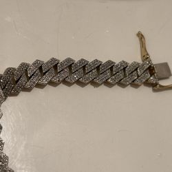 1 C.T Diamond Square curb link Bracelet