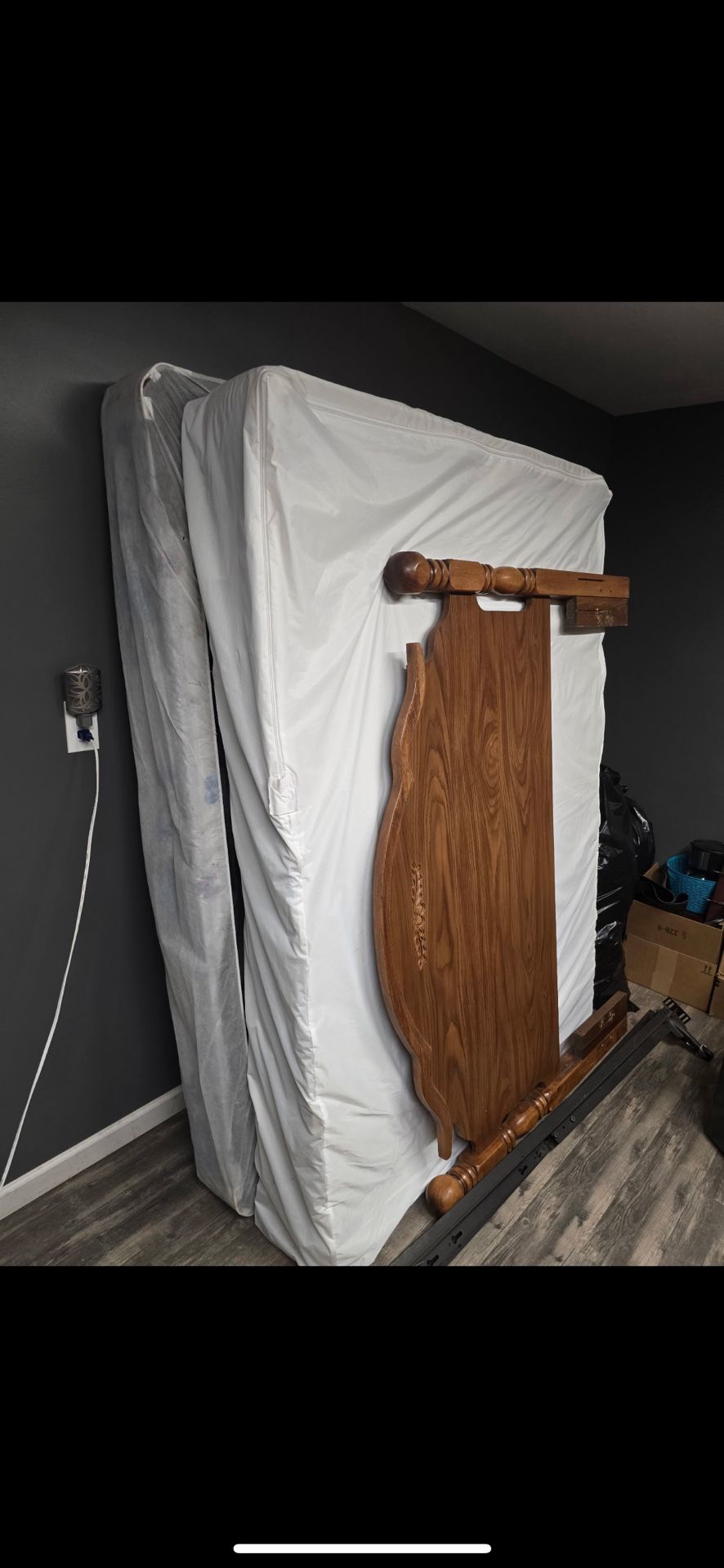 Full Bed With Headboard, Bed Rails, And Box Spring BRAND NEW 