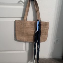 Draper James Everyday Straw Bag With Scarf 