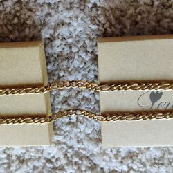 14 K Gold Plated Men And Women's Chain