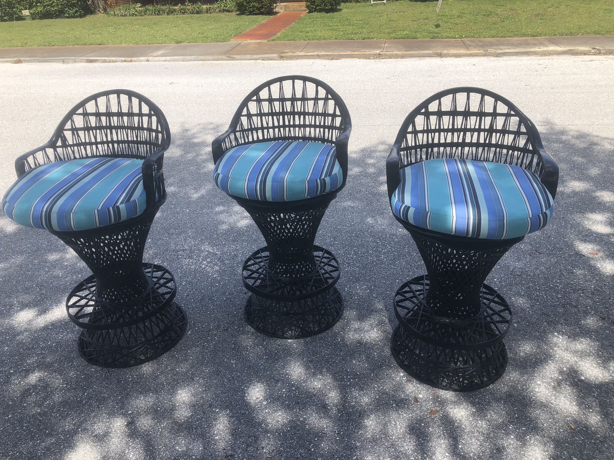 Vintage Mid Century Woodard Swivel Bar Stools