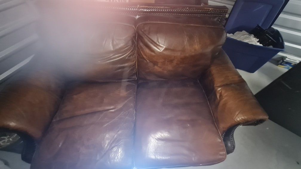 Leather Sofa Chair And Ottman