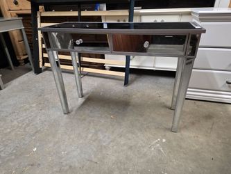 Modern Silver / Mirrored 2 Drawer Console Table