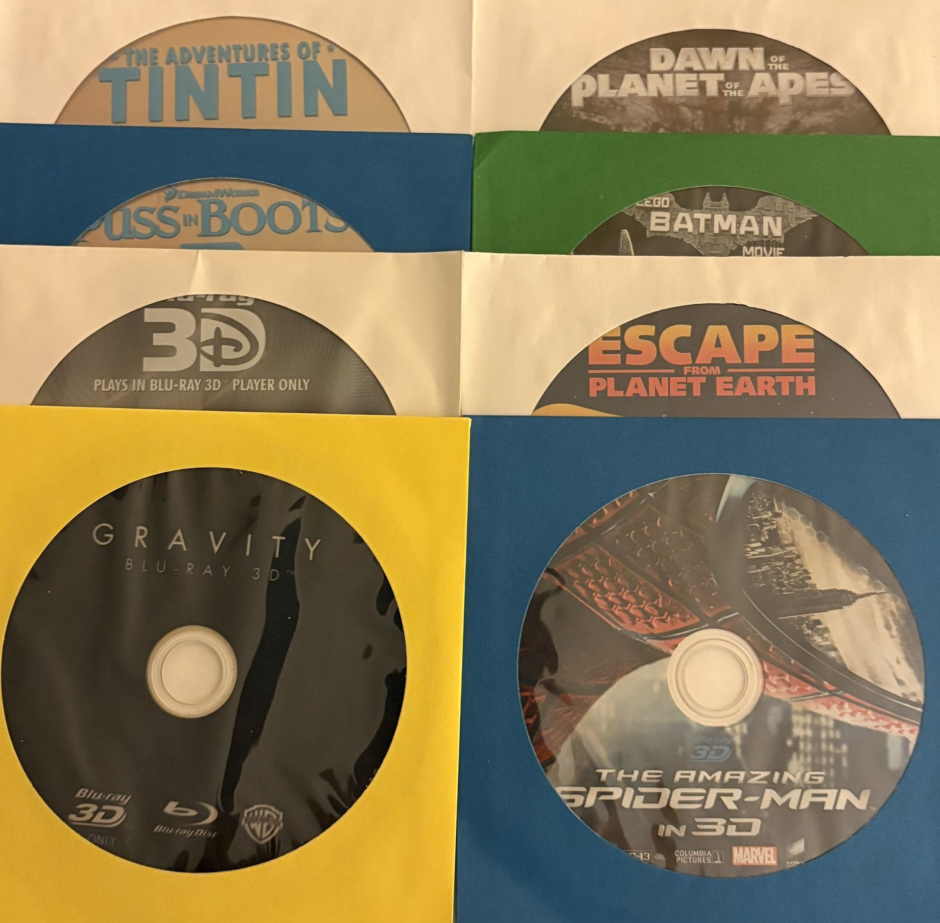 Seven Blu-ray 3D Movies & One Blu-ray 4K Ultra HD Movie