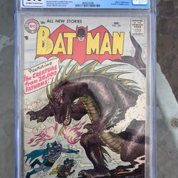 Batman #104 (1956) CGC 8.0 — O/w to white pages; Sheldon Moldoff monster cover