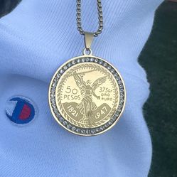 Gold Coin Necklace Pendant 