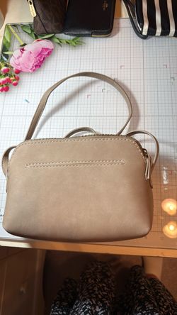 Beige Crossbody Bag with Top Handle