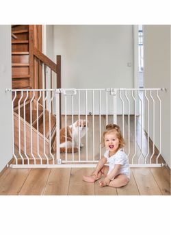 Mom's Choice GROWNSY Baby Gate, 53"-57" Auto-Close Dog Gate for Stairs & Doorways, Pressure-Mounted Easy Install - No Drill, Walk Through, Safe & Dura