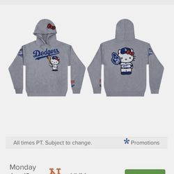 Dodgers Hello Kitty Hoodie Dodgers Jersey SGA 4/13/2026 SIZE Medium NEW