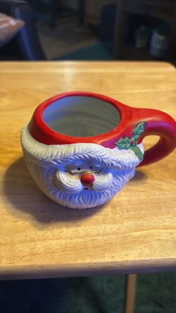 Vintage Ceramic Santa Claus Christmas Mug