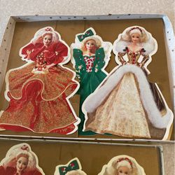 Vintage Set Of Three Christmas Cards Holiday Barbie New  