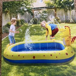 outdoor splash pad with inflatable sprinkler